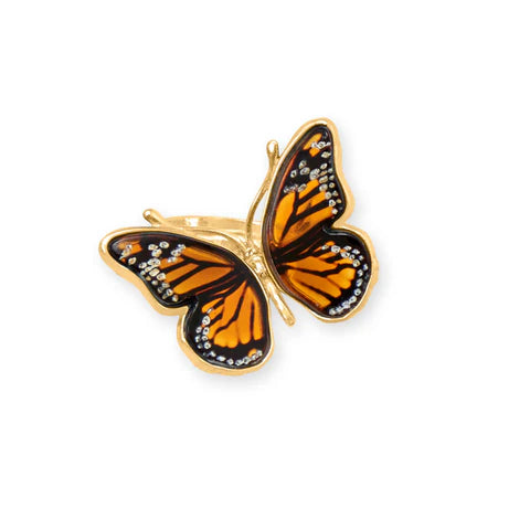 Amber Monarch Butterfly Ring $60.00