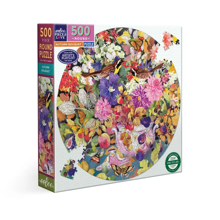 Autumn Bouquet 500 Piece Round Puzzle