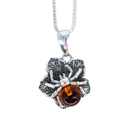 Amber Spider Flower Necklace