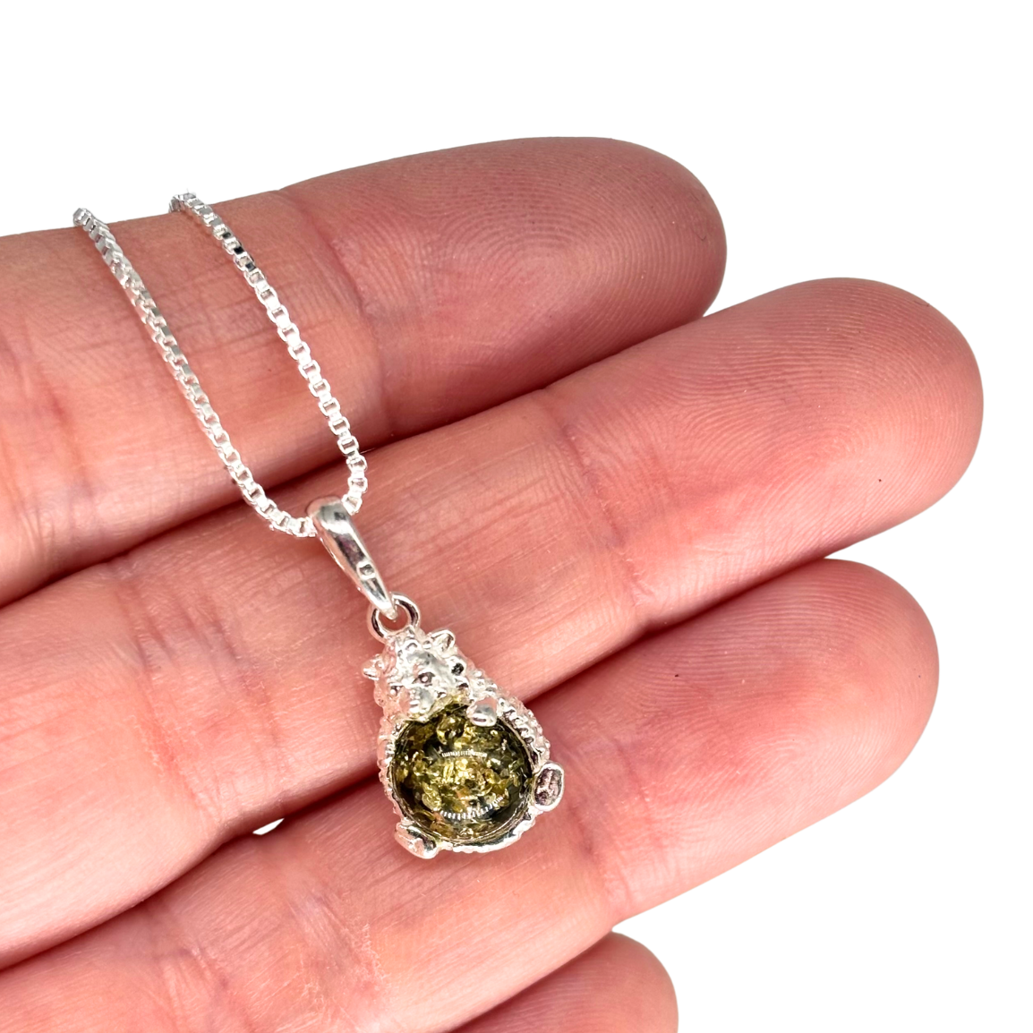 Amber Hedgehog Necklace