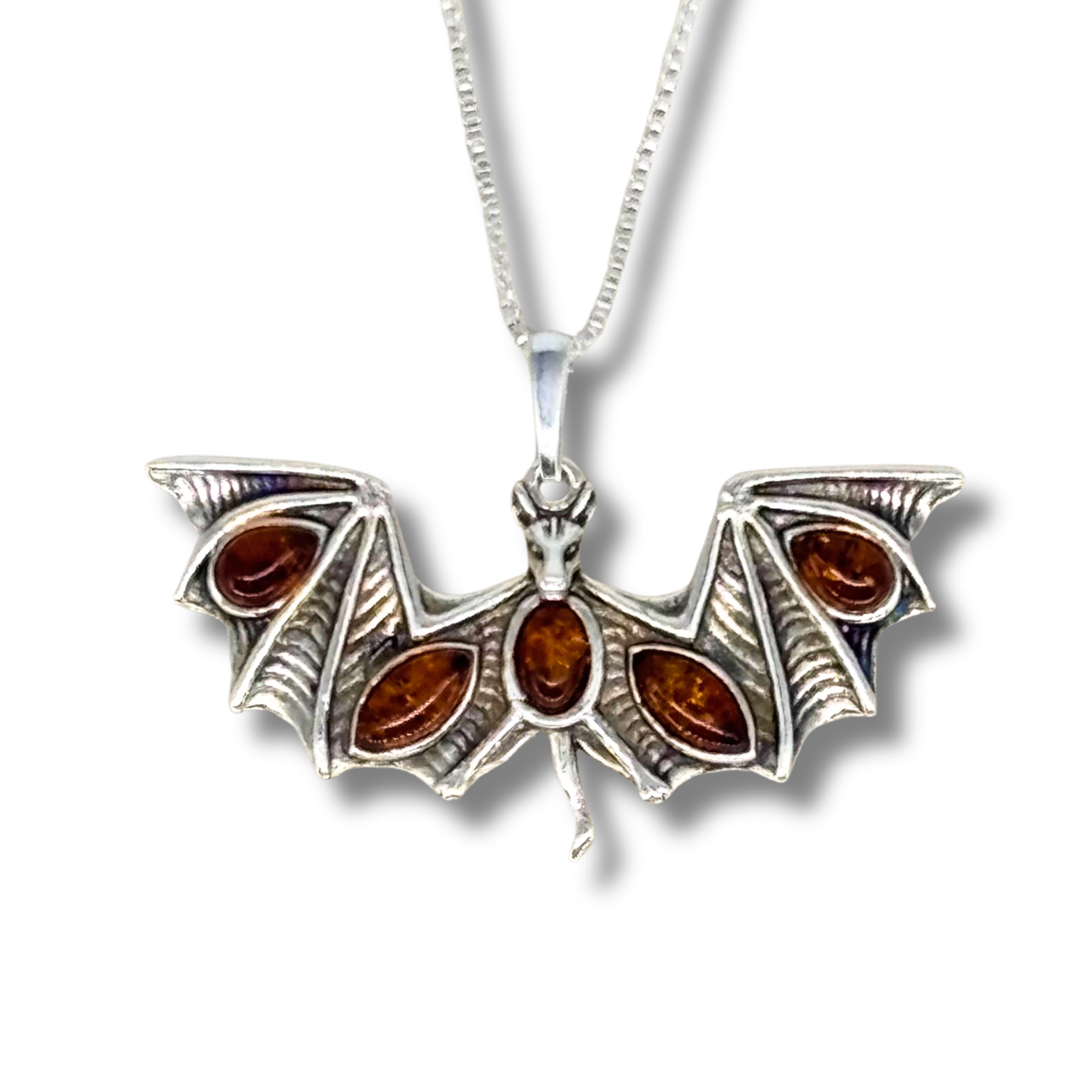 Amber Flying Fox Necklace