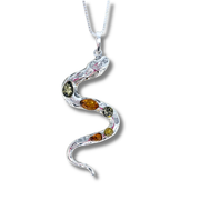 Snake Necklace with Amber