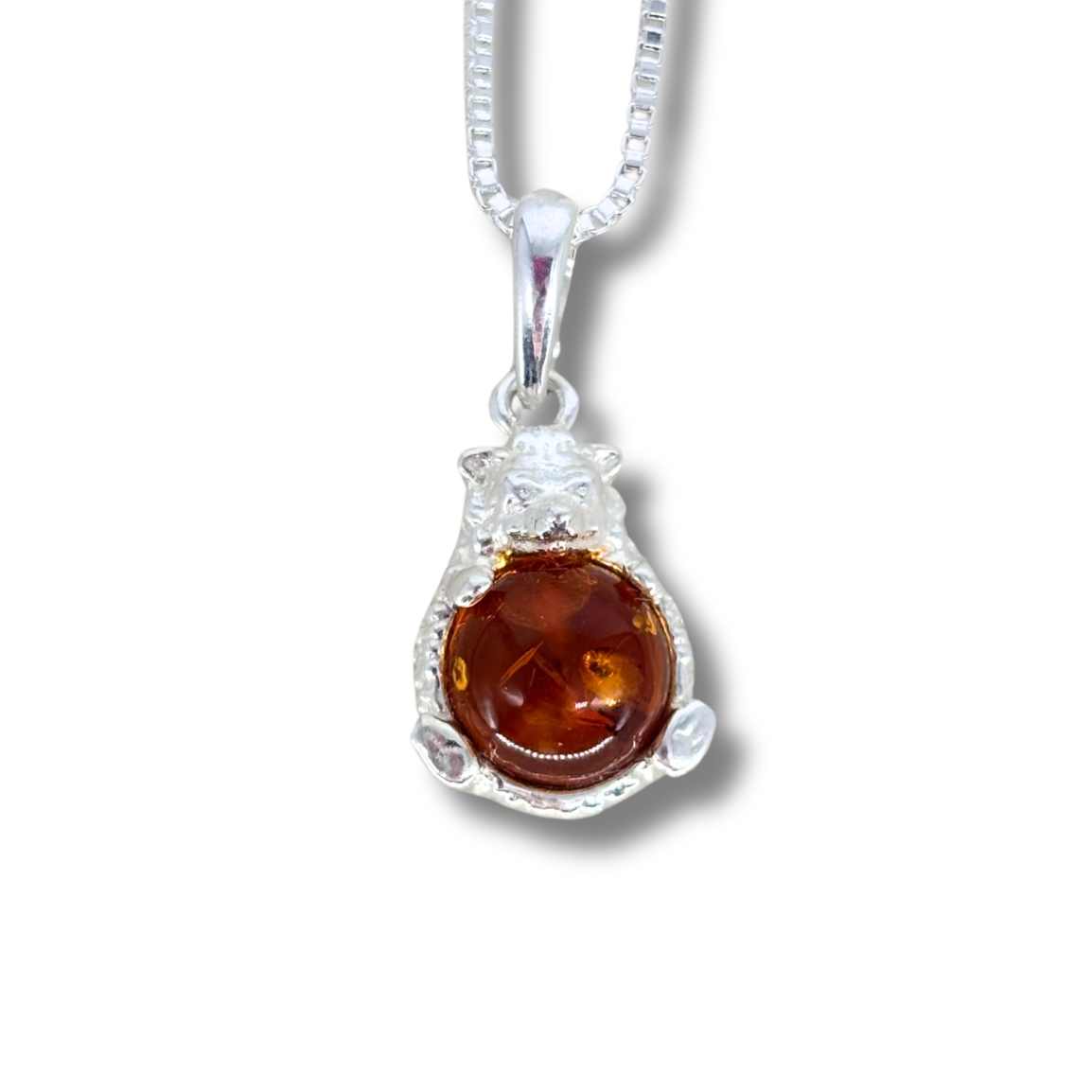 Amber Hedgehog Necklace