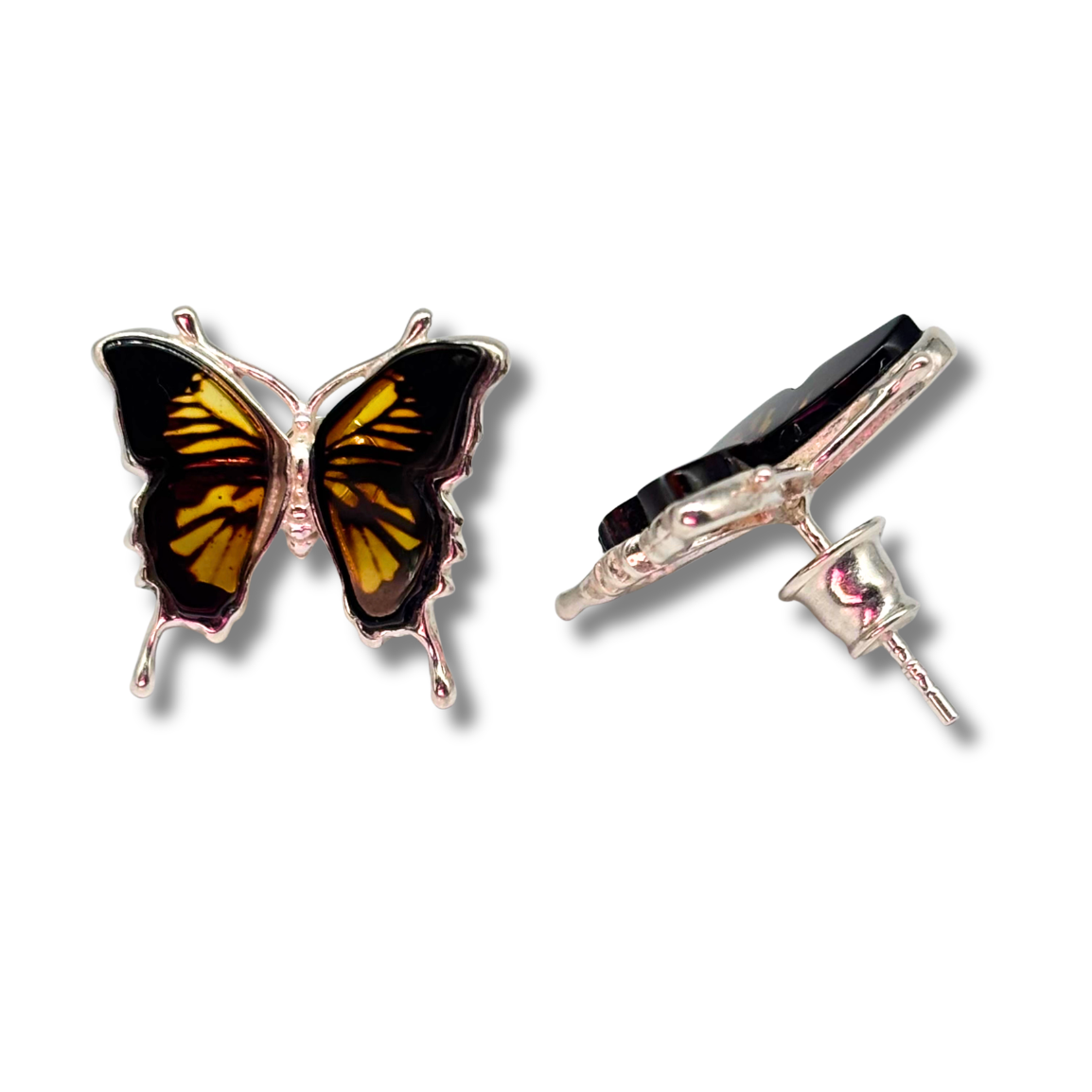 Amber Monarch Studs
