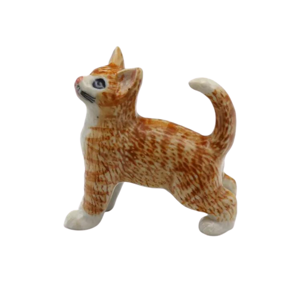 Orange Tiger Cat Porcelain Miniature