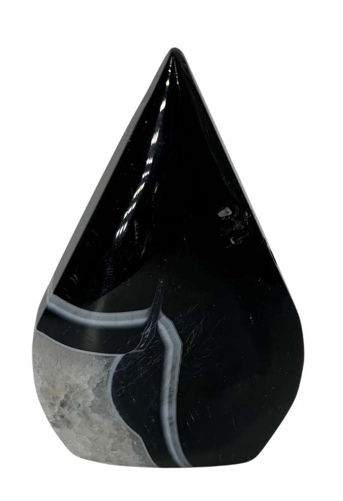 Carved Black Banded Agate Point $30.00