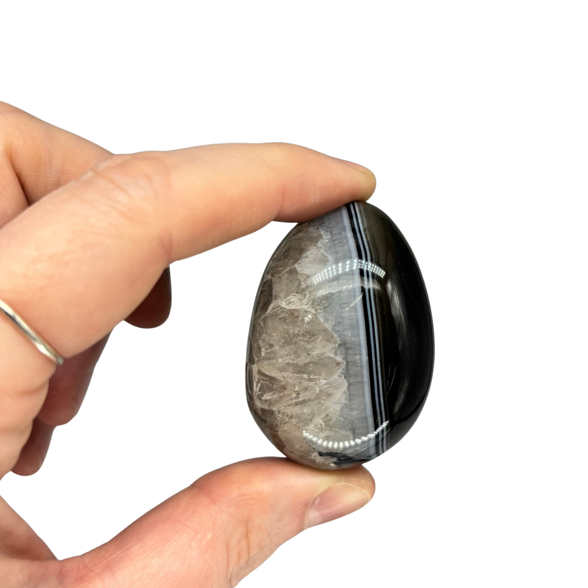 Black Banded Agate Egg $16.99