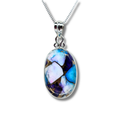 Ice Blue Dahlia Turquoise Necklace