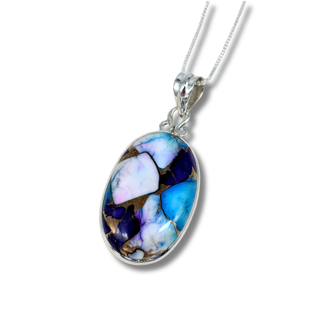 Ice Blue Dahlia Turquoise Necklace