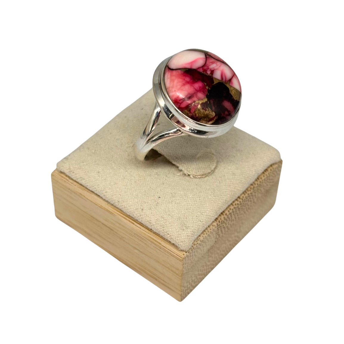 Red Rose Dahlia Turquoise Ring