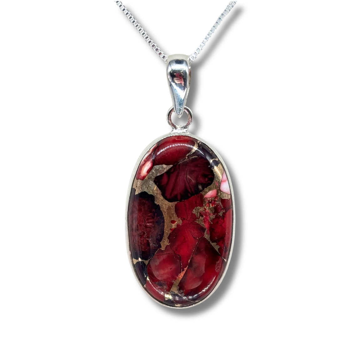 Red Rose Dahlia Turquoise Necklace