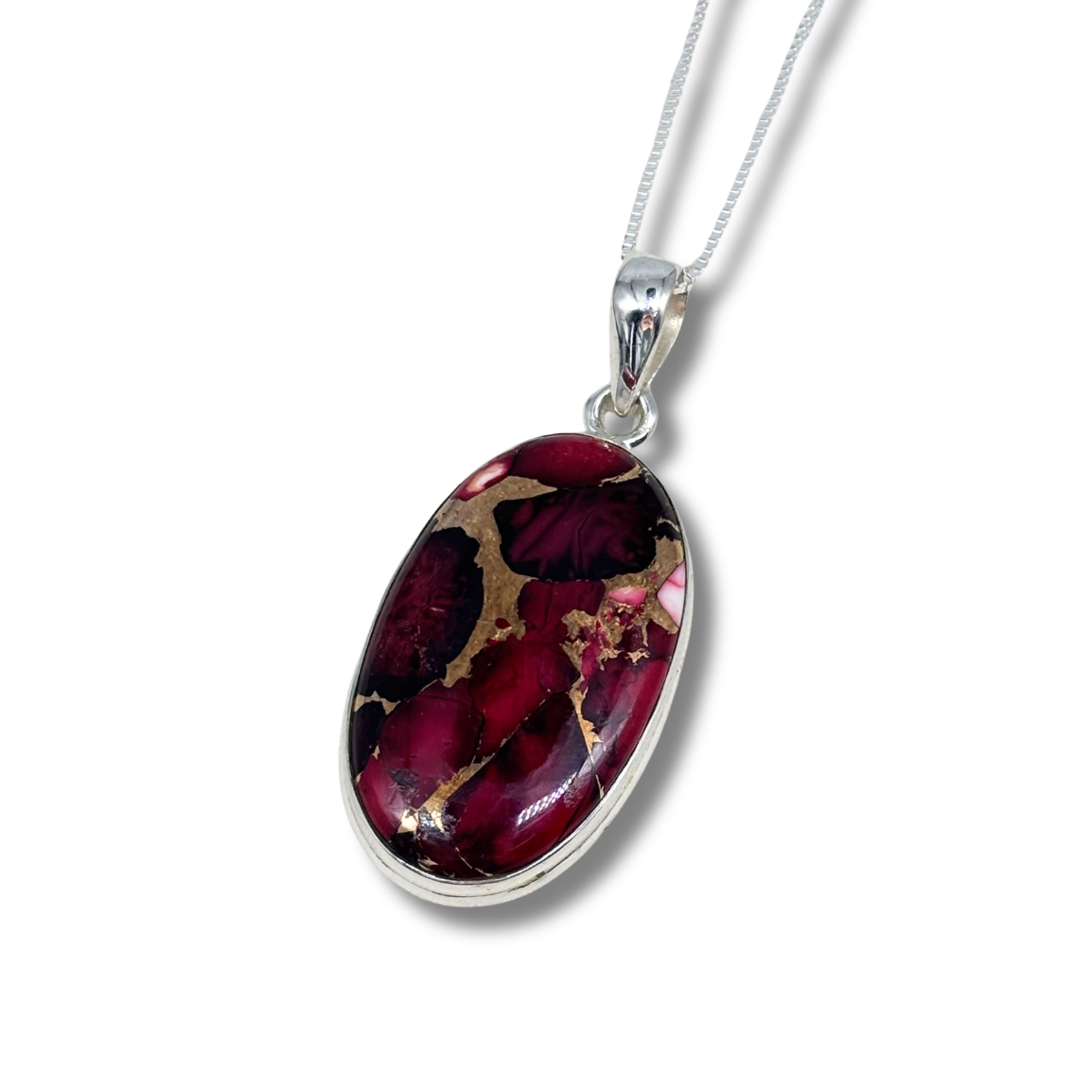 Red Rose Dahlia Turquoise Necklace