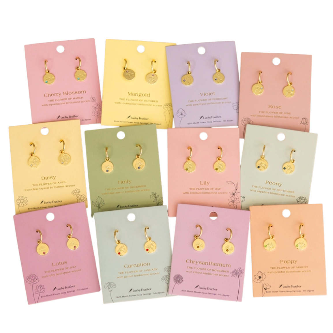 Birth Month Flower Earrings