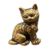Brass Sitting Kitten