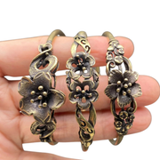 Brass Flower Cuff
