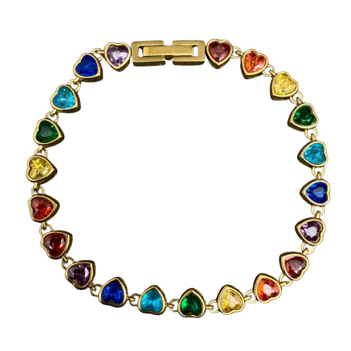 Sparkling Rainbow Heart Bracelet