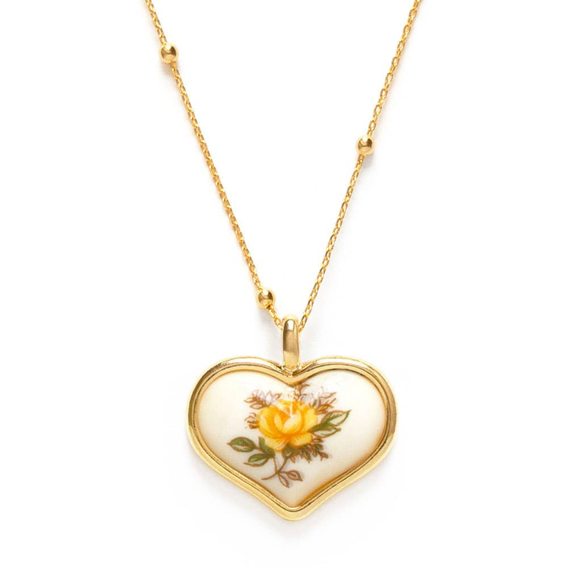Vintage Porcelain Heart Necklace