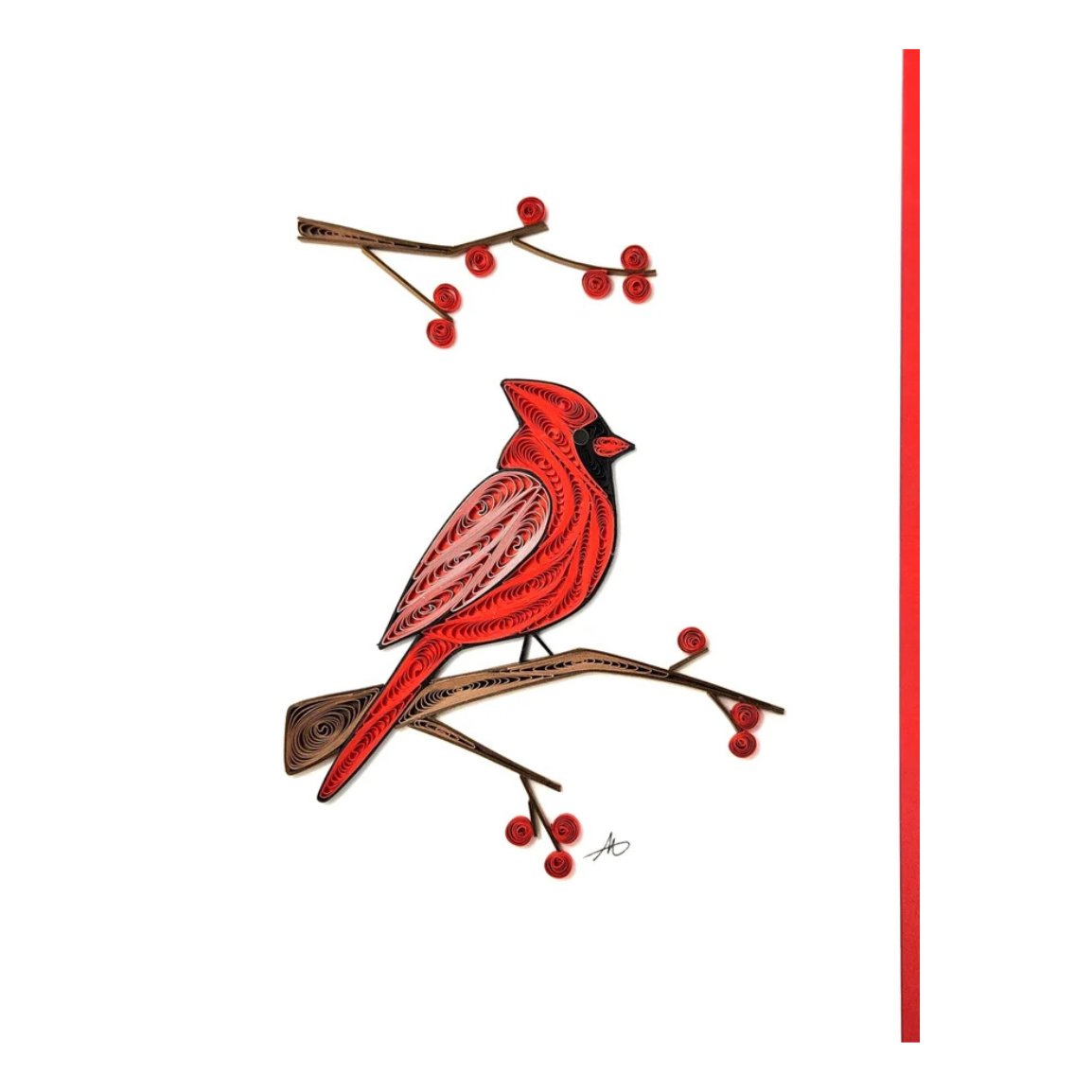 Cardinal Quilled Greeting Card