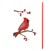 Cardinal Quilled Greeting Card