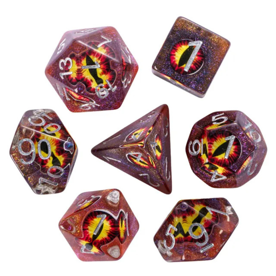 Red Dinosaur Eye Resin Dice
