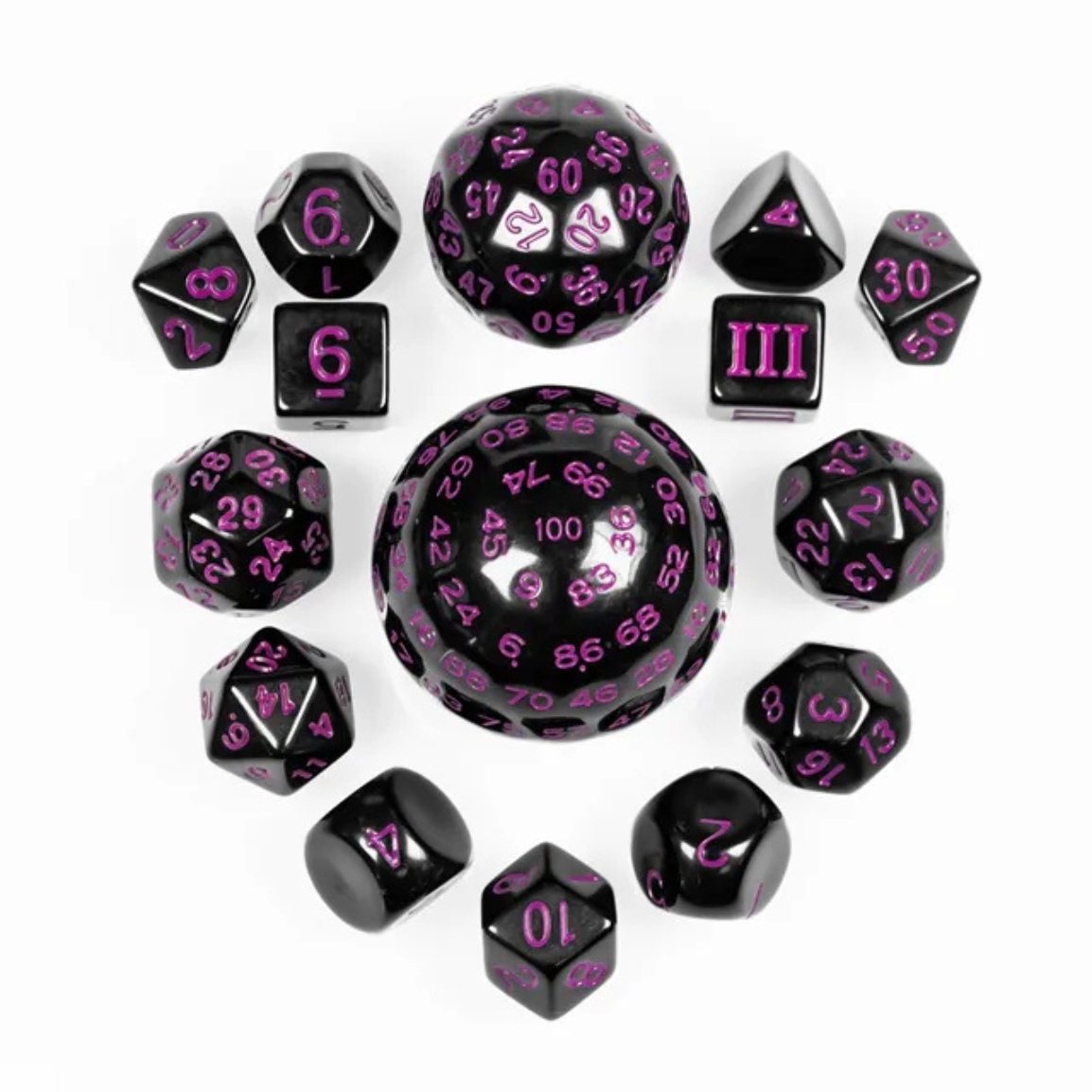 15 Piece Purple Dice Set