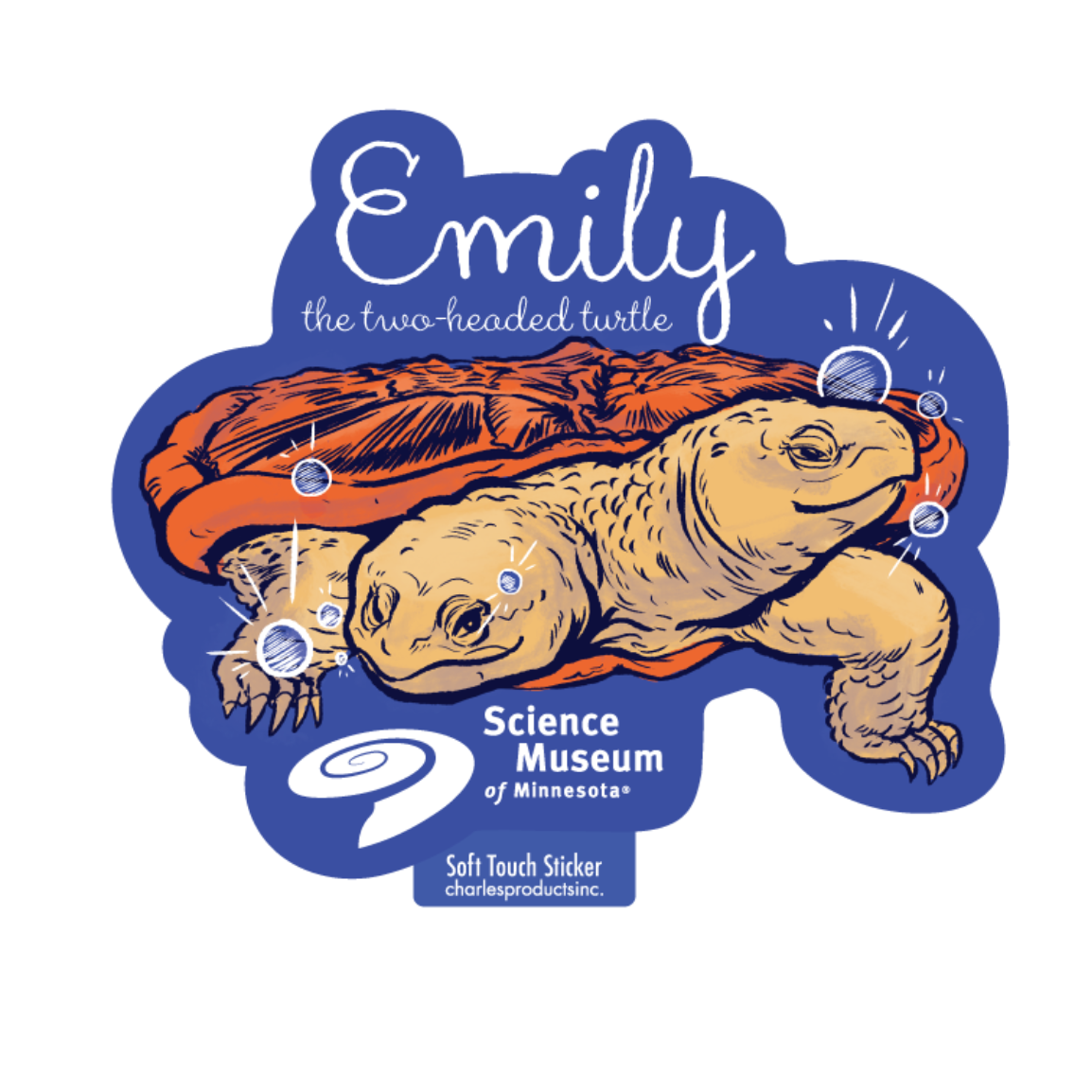 Emily the Two-Headed Turtle Museum Sticker