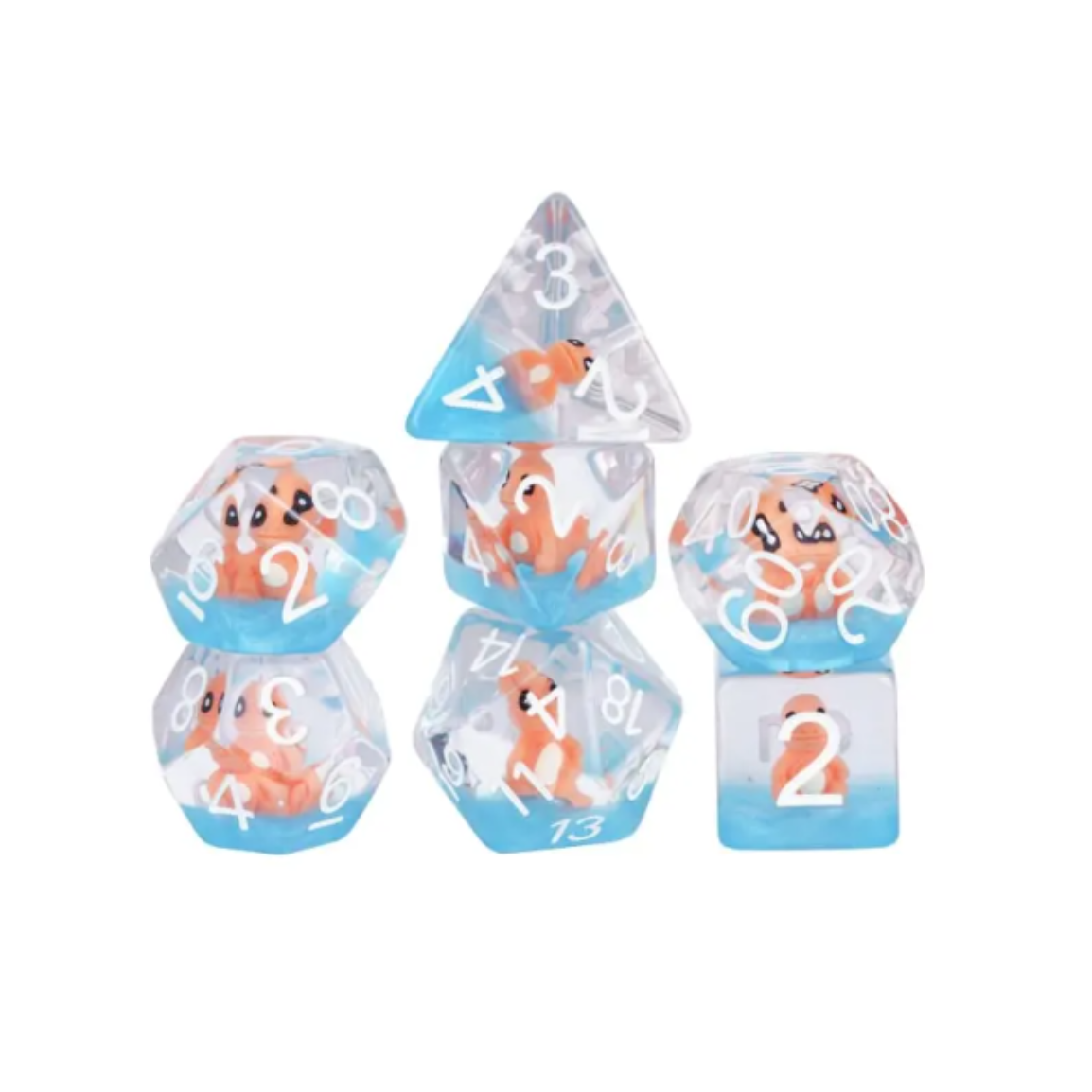 Fire Lizard Resin Dice