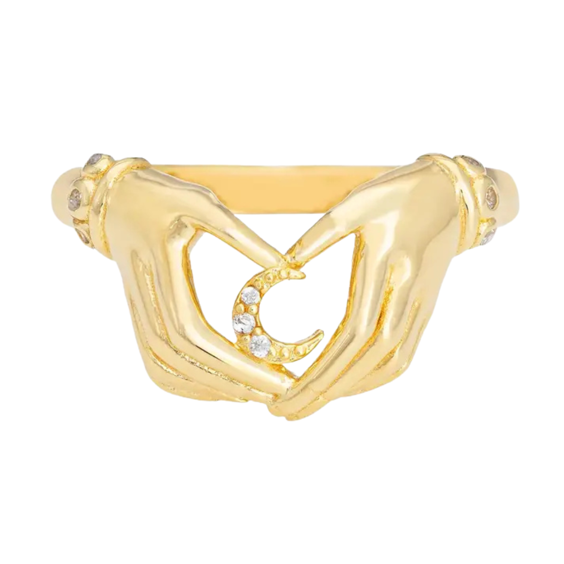 Moon & Hands Ring