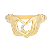 Moon & Hands Ring