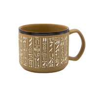 Hieroglyphics Hand Carved Ceramic Mug
