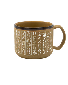 Hieroglyphics Hand Carved Ceramic Mug