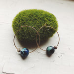Earth and Moon Jasper Hoop Earrings