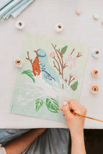 Bird on a Cherry Blossom Branch Paint-By-Number Kit