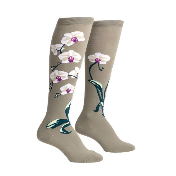 Orchids Knee High Socks