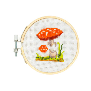 Mushroom Mini Cross Stitch Embroidery Kit