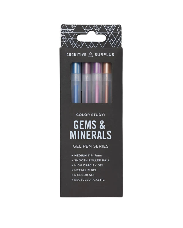 Gems & Minerals Metallic Gel Pen Pack