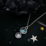 Simple Earth and Moon Natural Stones Necklace