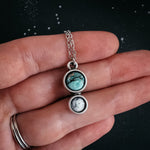Simple Earth and Moon Natural Stones Necklace
