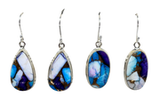 Ice Blue Dahlia Turquoise Earrings