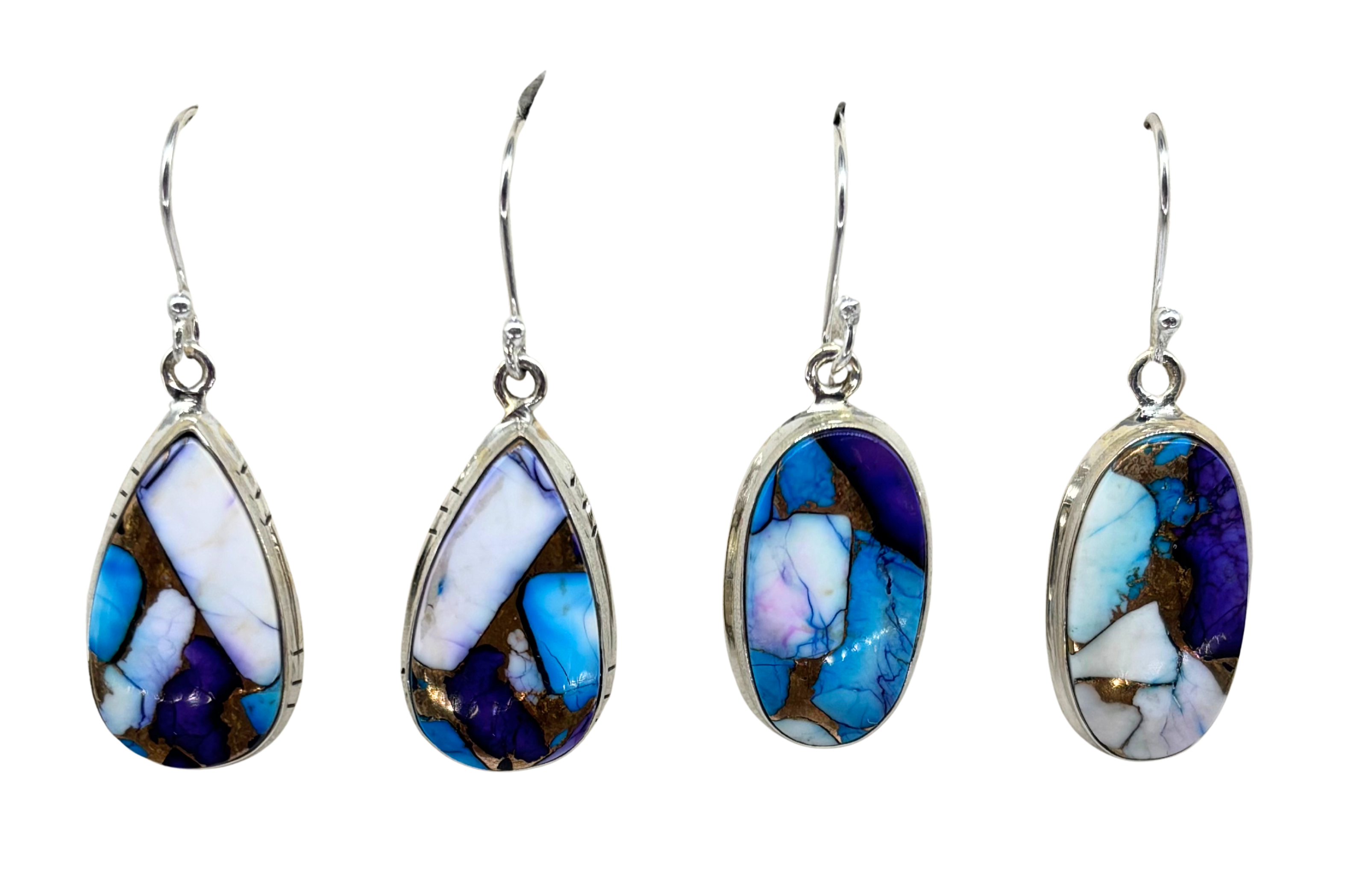 Ice Blue Dahlia Turquoise Earrings