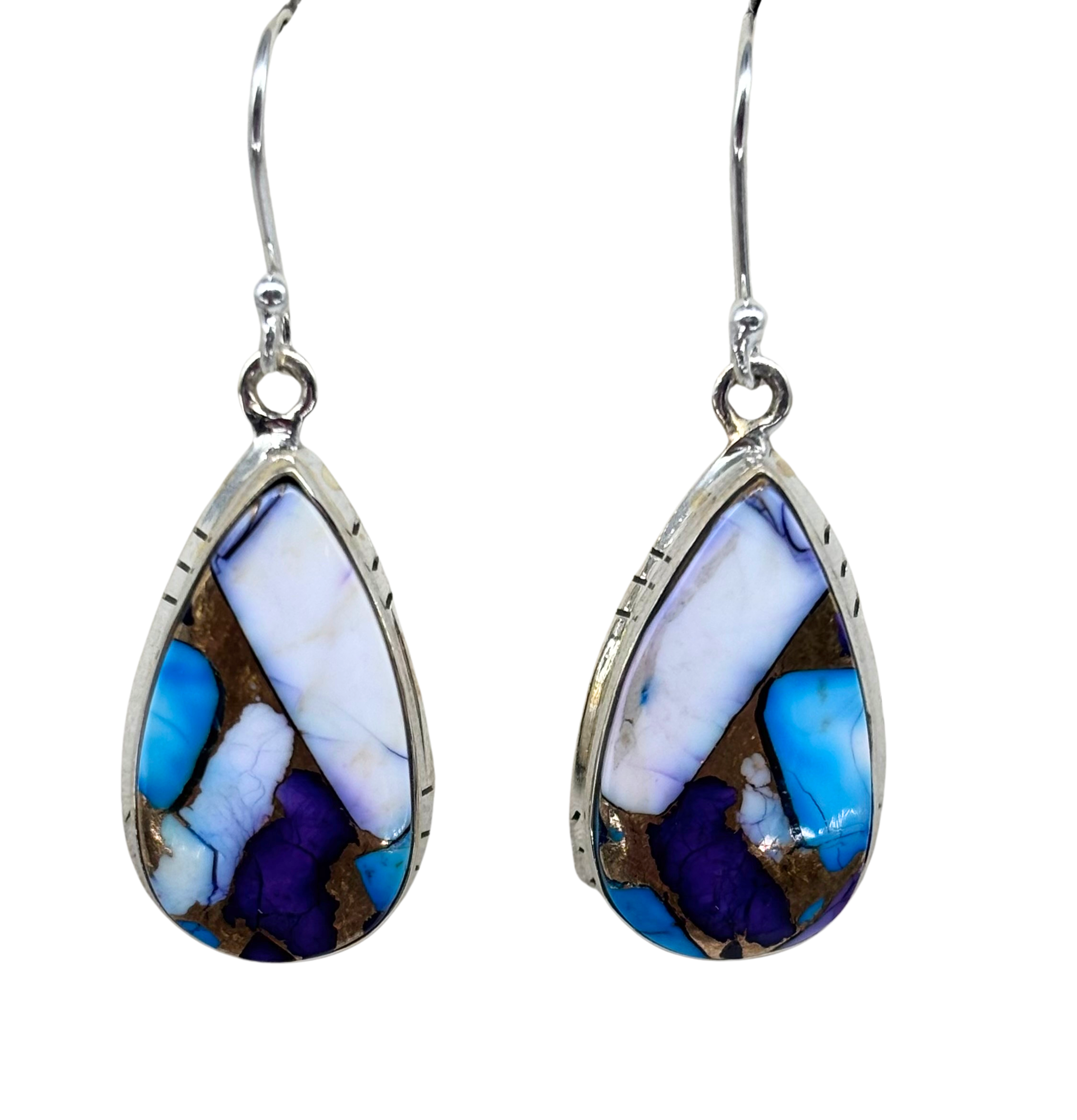 Ice Blue Dahlia Turquoise Earrings