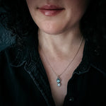 Simple Earth and Moon Natural Stones Necklace