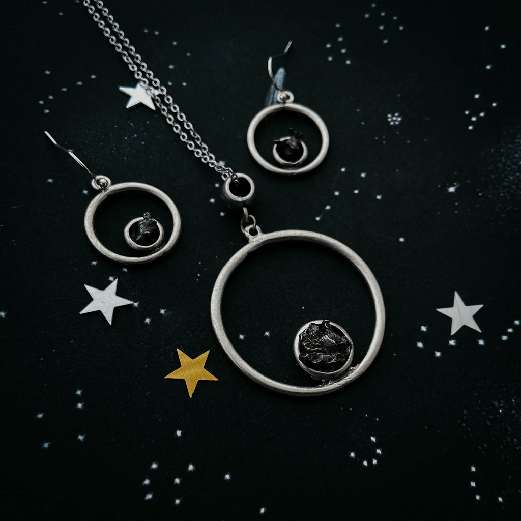 Circle Meteorite Jewelry Set