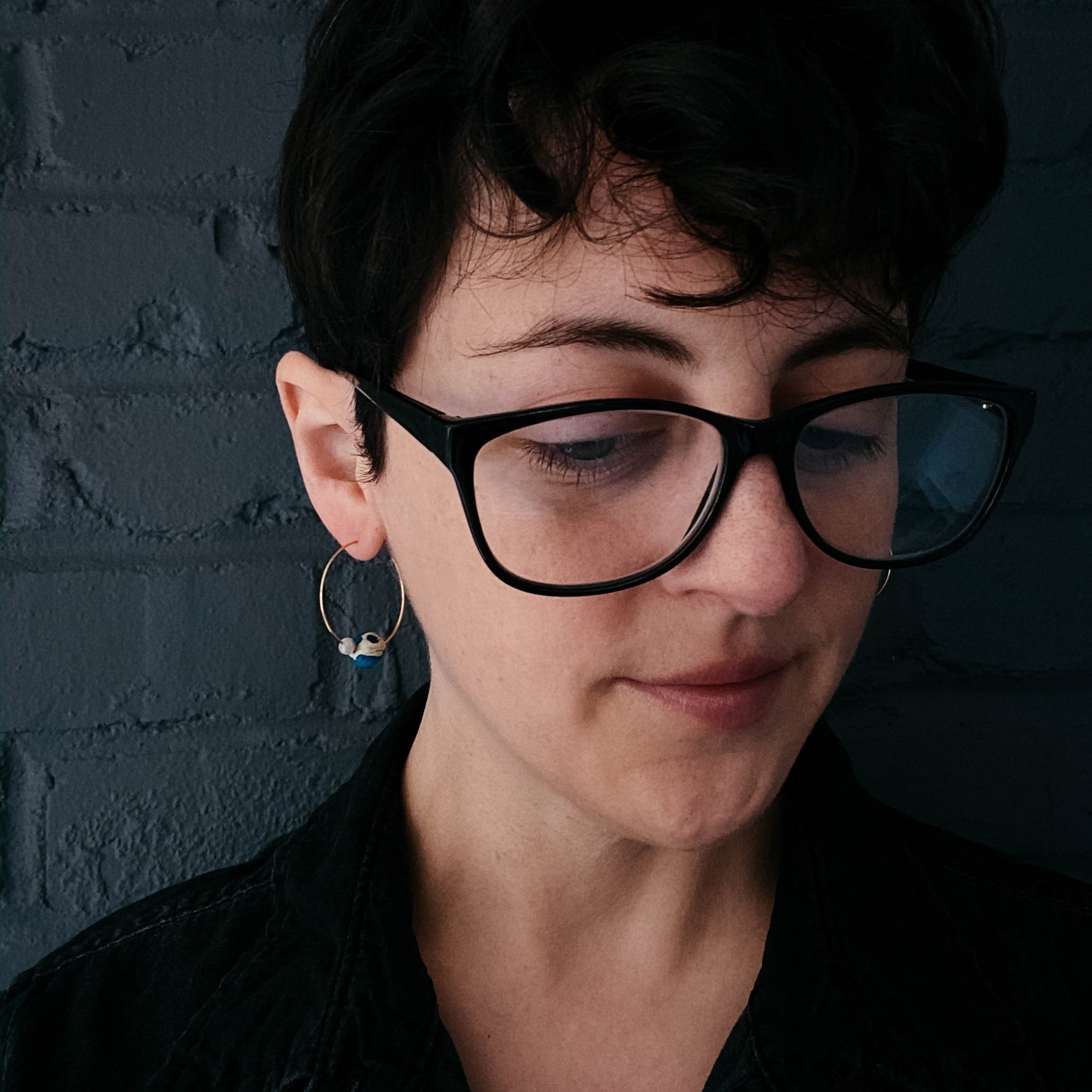 Earth and Moon Jasper Hoop Earrings