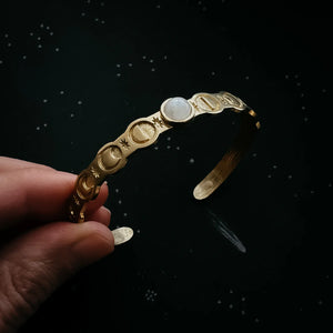 Moon Phase with Moonstone Cuff Bracelet