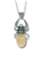 Large Amber Spider Necklace