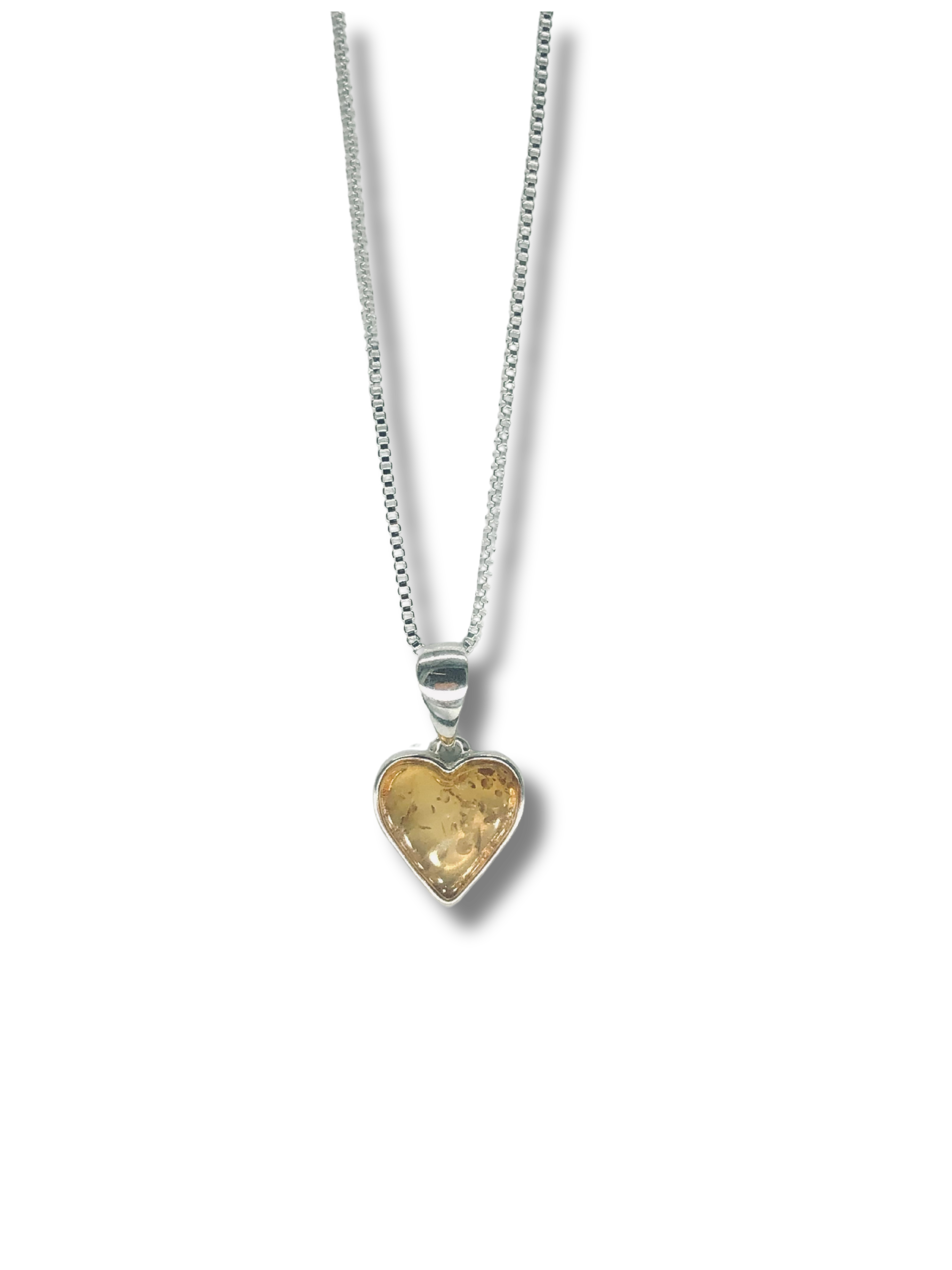 Small Amber Heart Necklace
