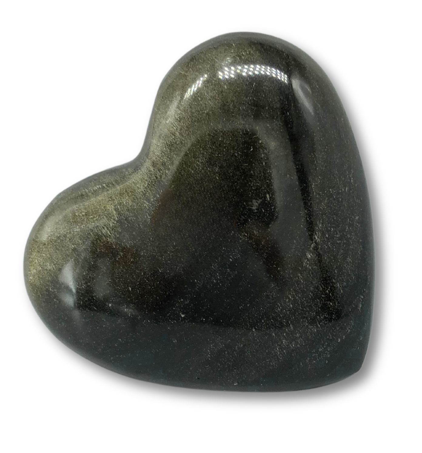 Golden Sheen Obsidian Heart $18.00