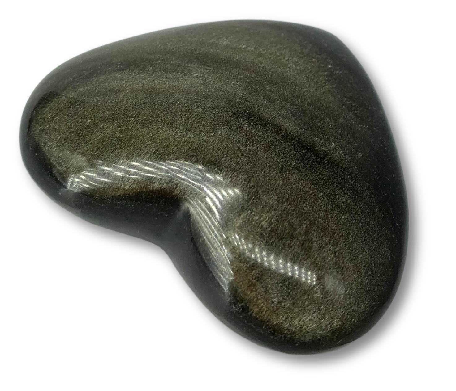 Golden Sheen Obsidian Heart $18.00