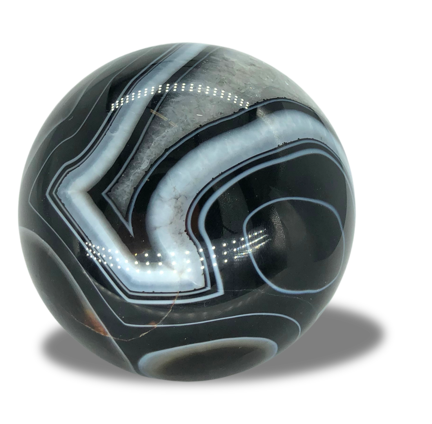 Black Banded Agate Sphere
